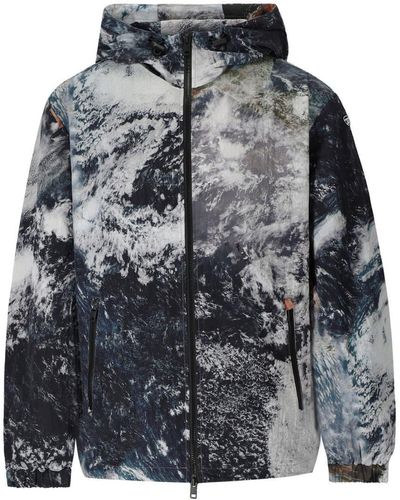 DIESEL J-warrett-print Multicolor Hooded Jacket - Gray