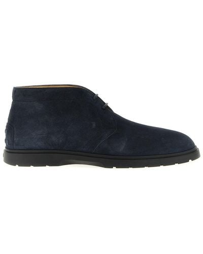 Tod's Suede Boots Boots, Ankle Boots - Blue