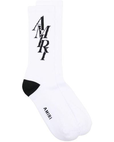 Amiri Stack-jacquard Socks - White