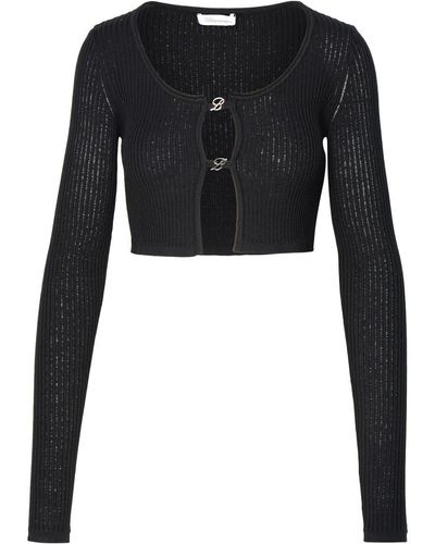 Blumarine Crop Sweater - Black