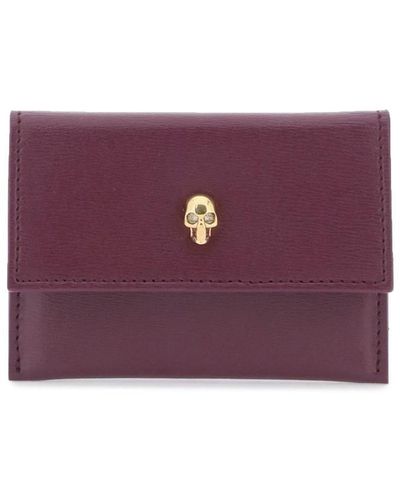 Alexander McQueen Envelope Skull Card Holder Pouch - Purple