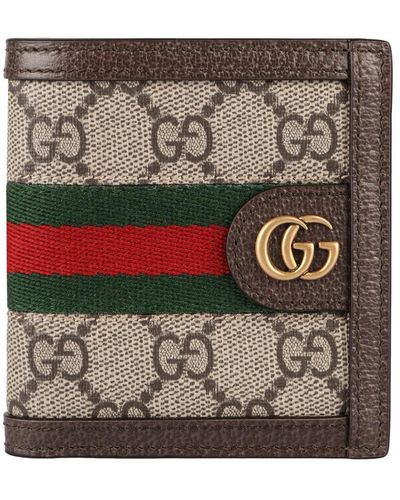 Gucci Ophidia Flap-Over Wallet - Gray