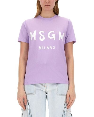 MSGM T-Shirt With Print - Purple