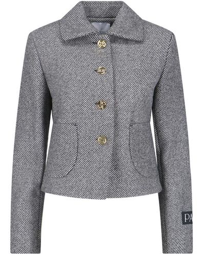 Patou Crop Tweed Jacket - Grey