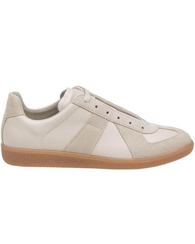 Maison Margiela Suede And Fabric Trainers - Brown