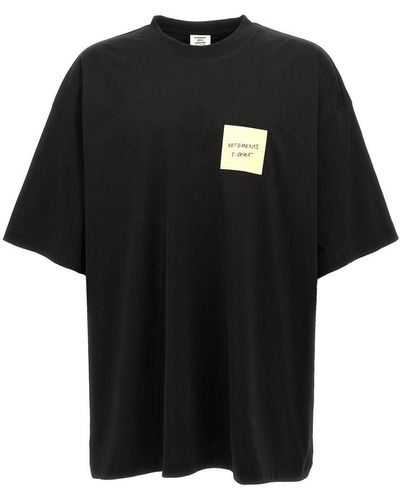 Vetements Sticker Logo T-Shirt - Black