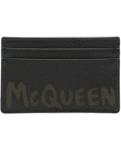 Alexander McQueen Logo Leather Credit Card Case - Black