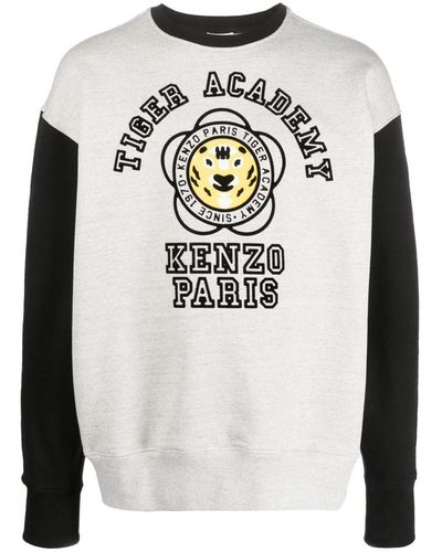 KENZO Tiger Academy Oversize Cotton Sweatshirt - Gray