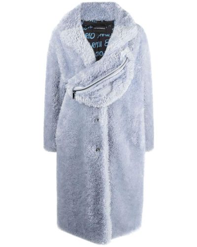 Emporio Armani Faux Fur Teddy Coat - Blue