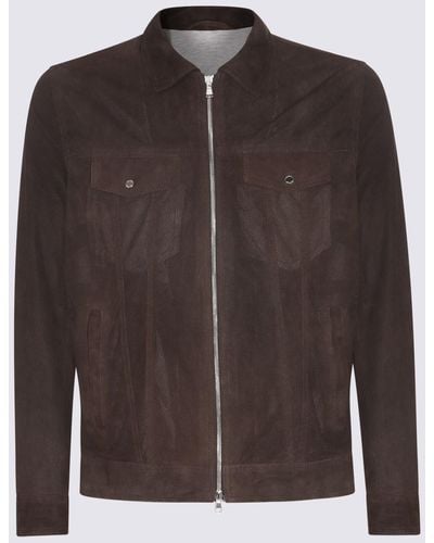 Barba Napoli Brown Leather Jacket