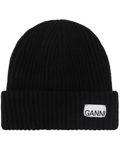 Ganni Hats Black