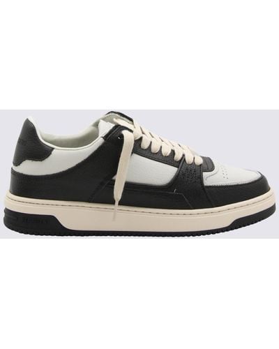 Represent White And Black Leather Apex Trainers