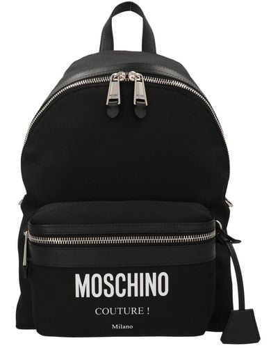 Moschino Couture Logo Printed Backpack - Black