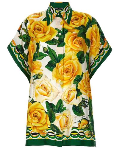 Dolce & Gabbana 'Rose Gialle' Shirt - Yellow