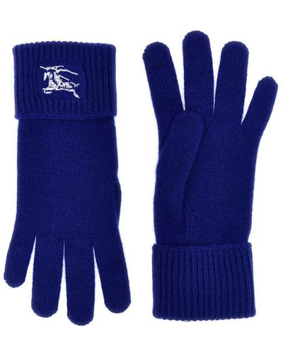 Burberry Equestrian Knight Design Gloves - Blue