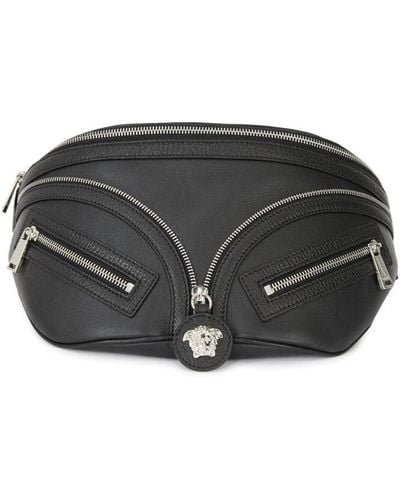 Versace Belt Bag Travel Mens Unisex Fanny Pack Black Silver Accents Medusa  BNIB