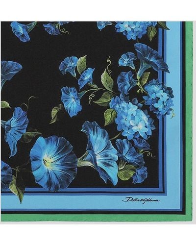 Dolce & Gabbana Bluebell-printed Twill Scarf