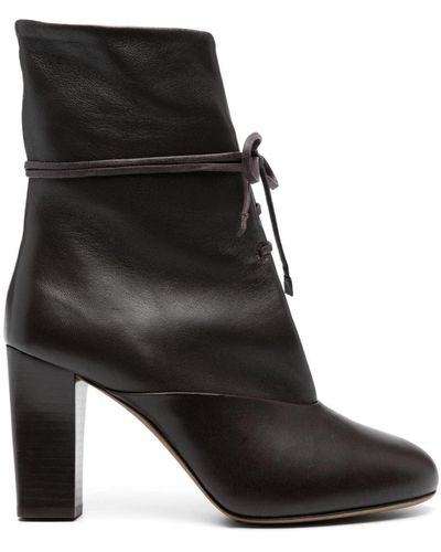 Lemaire 80mm Lace-up Leather Boots - Black