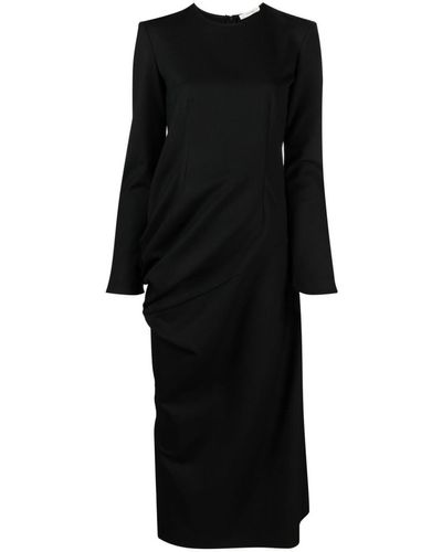 The Row Gathered-detailing Long-sleeved Shift Dress - Black