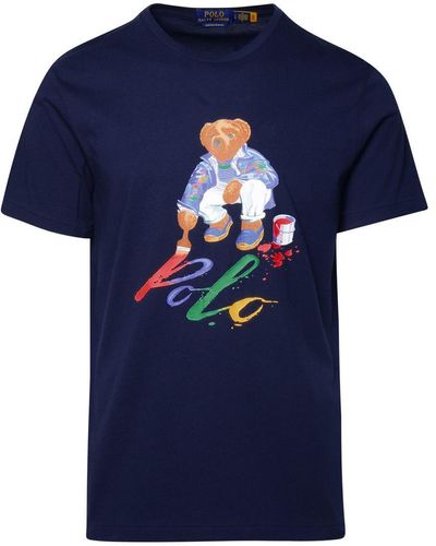 Polo Ralph Lauren Slim-fit Logo-print Cotton-jersey T-shirt - Blue