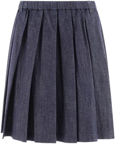Aspesi Pleated Skirt - Blue