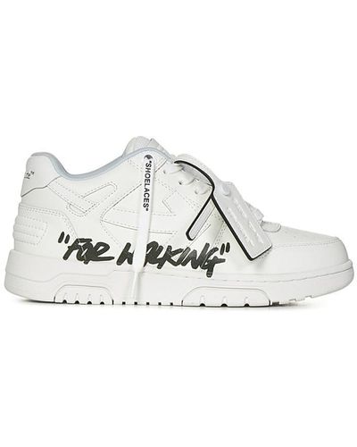 Off-White c/o Virgil Abloh Off- Out Of Office "For Walking" Leather Sneakers - White