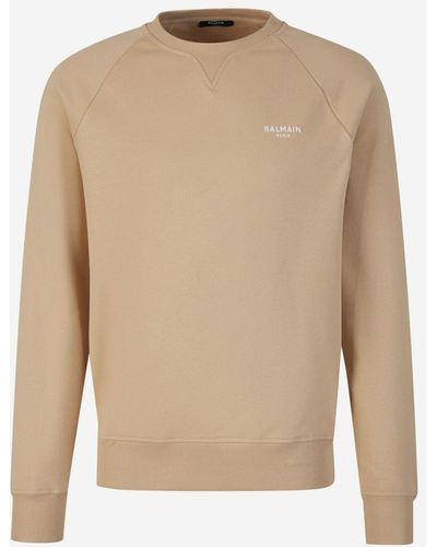 Balmain Cotton Crewneck Sweatshirt - Natural