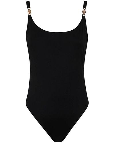 Versace Swim One-piece Lycra Waist Recycled Greek Chain Clothing - Black