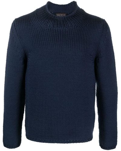 Fabrizio Del Carlo Wool Round Neck Sweater - Blue