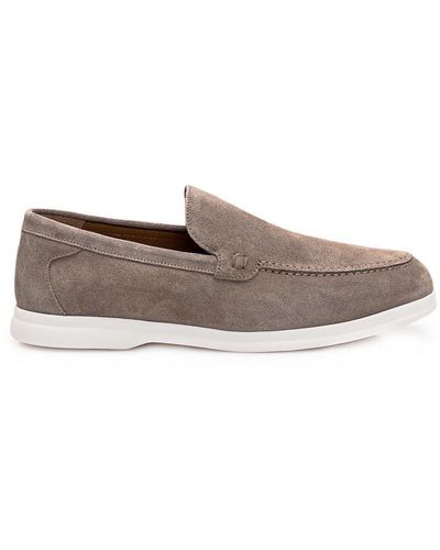 Doucal's Leather Moccasin - Grey