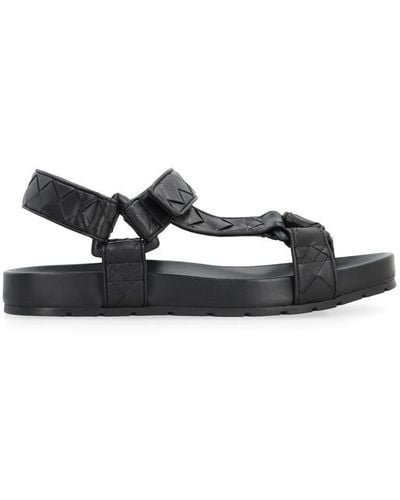 Bottega Veneta Trip Leather Sandals - Black