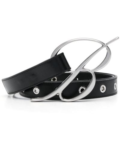 Blumarine Logo-buckle Leather Belt - Black