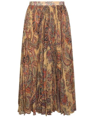Etro Beige Multicolor Skirt - Brown