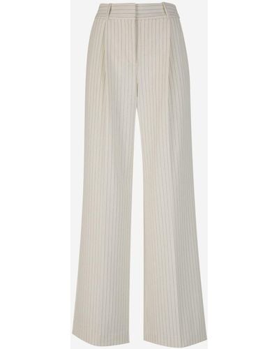 Veronica Beard Striped Motif Trousers - White