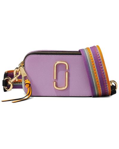 Marc Jacobs The Snapshot Colorblocked Lilac Leather Crossbody Bag Woman - Purple