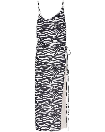 The Attico Zebra Print Mini Dress - White
