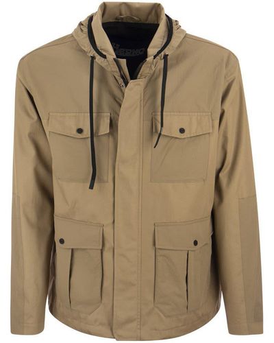 Herno Field Jacket In Cotton Gabardine - Multicolour