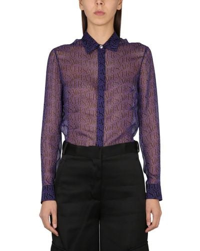 Versace Silk Shirt - Purple