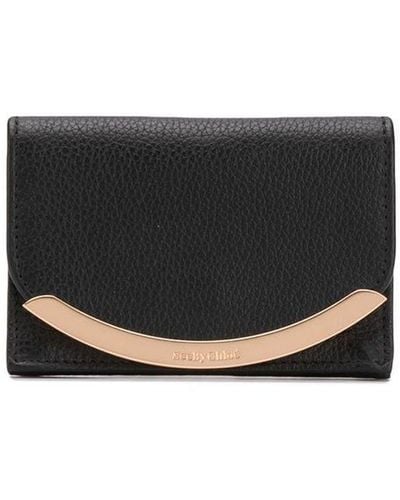 See By Chloé Gold Tone Foldover Purse - Black