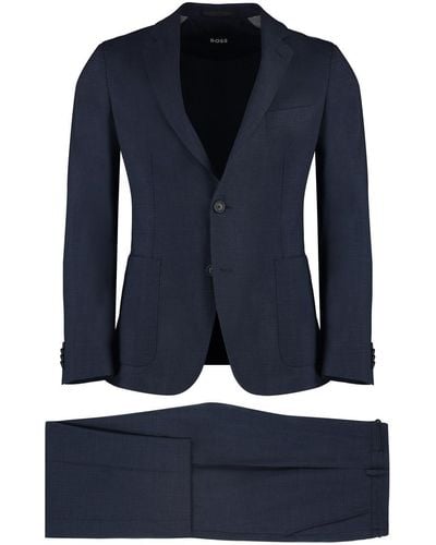 BOSS Mixed Wool Two-Pieces Suit - Blue