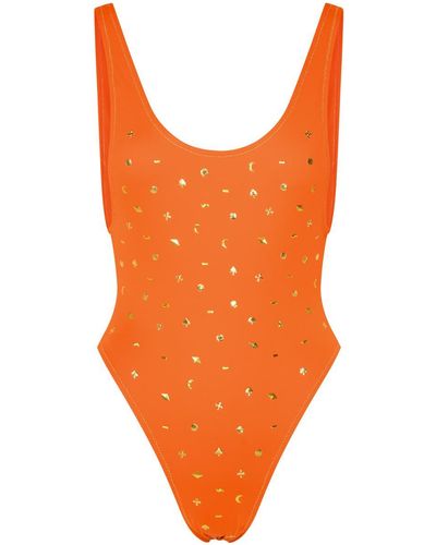 Reina Olga Orange Polyamide Blend Swimsuit
