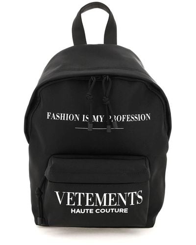 Vetements Fashion Is My Profession Mini Backpack - Black