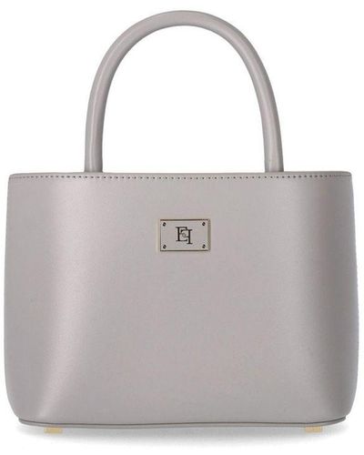 Elisabetta Franchi Pearl Small Shopping Bag - Grey