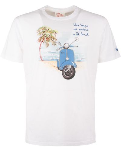 Saint Barth T-Shirt With Vespa Print - White