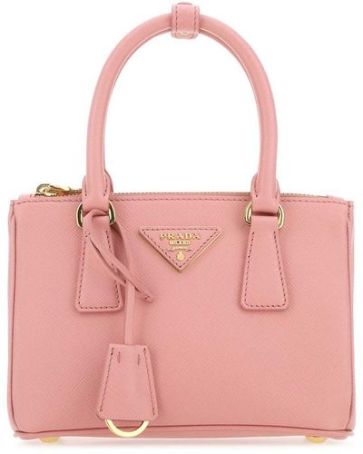 Prada Pink Leather Mini Galleria Handbag