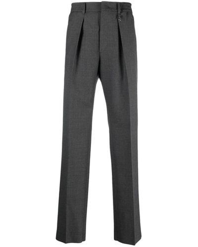 Fendi Tapered Virgin Wool Trousers - Grey