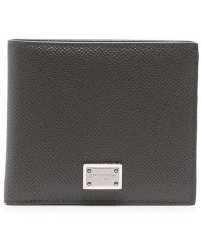 Dolce & Gabbana Leather Bi-fold Wallet - Gray