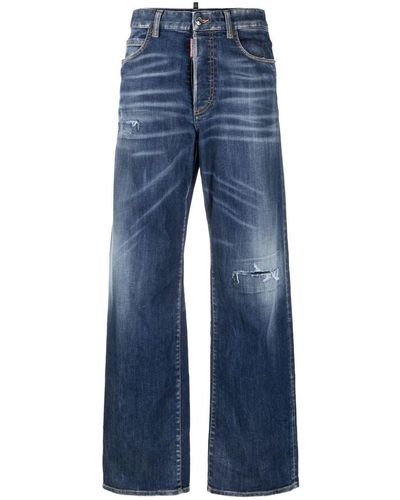 DSquared² Wide-Leg Icon Jeans - Blue