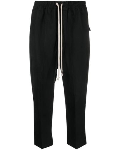 Rick Owens Astaire Cropped Drawstring Pants - Black
