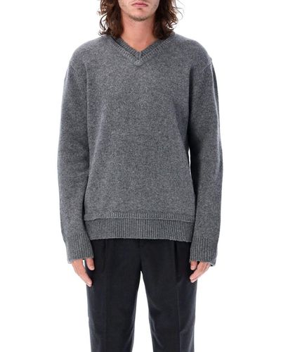 Maison Margiela Elbow Patch Sweater - Gray